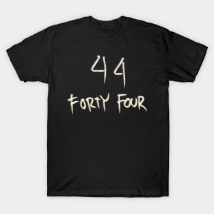 Hand Drawn Letter Number 44 Forty Four T-Shirt